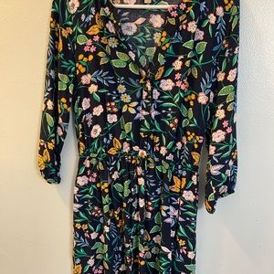 Loft Outlet Great Condition Navy Floral Elastic with tie waistband